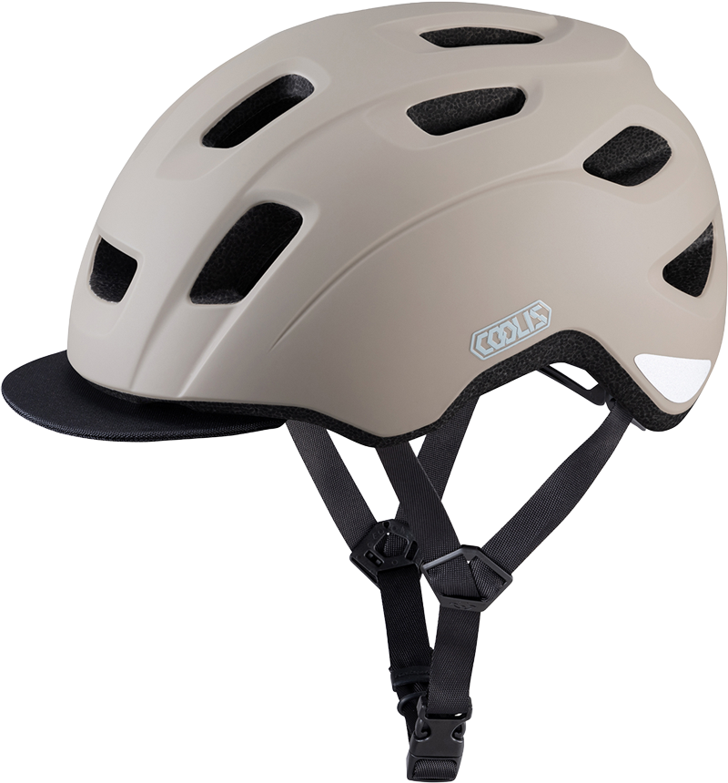 COOLIS（クーリス）のマットベージュカラーの自転車用ヘルメット