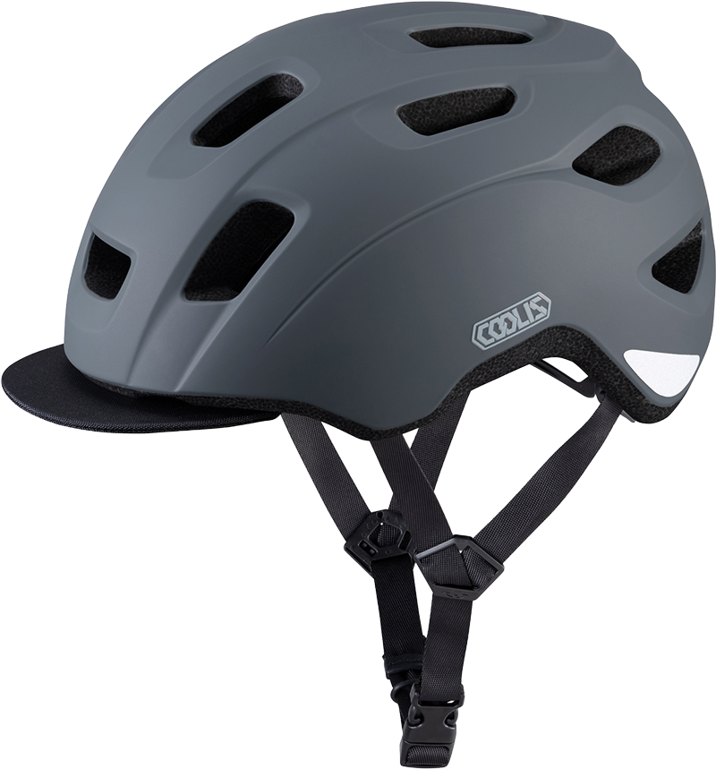 COOLIS（クーリス）のマットグレーカラーの自転車用ヘルメット