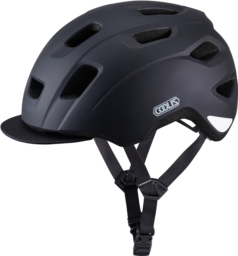 COOLIS（クーリス）のマットブラックカラーの自転車用ヘルメット