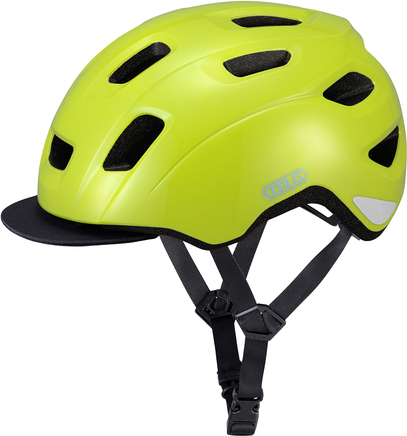 COOLIS（クーリス）のフラッシュイエローカラーの自転車用ヘルメット